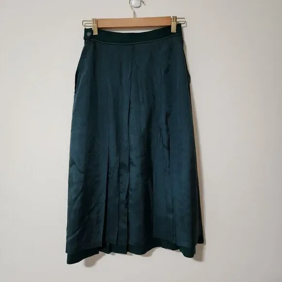 Vintage Charter Club Petites by Jane Justin Womens Wool Skirt Suit Green Size 4P - Picture 11 of 13